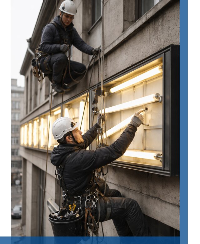 Замена ламп в вывеске в Ханты-Мансийске под ключ от 3573 р. | ВЫСОТНИК-Хнт