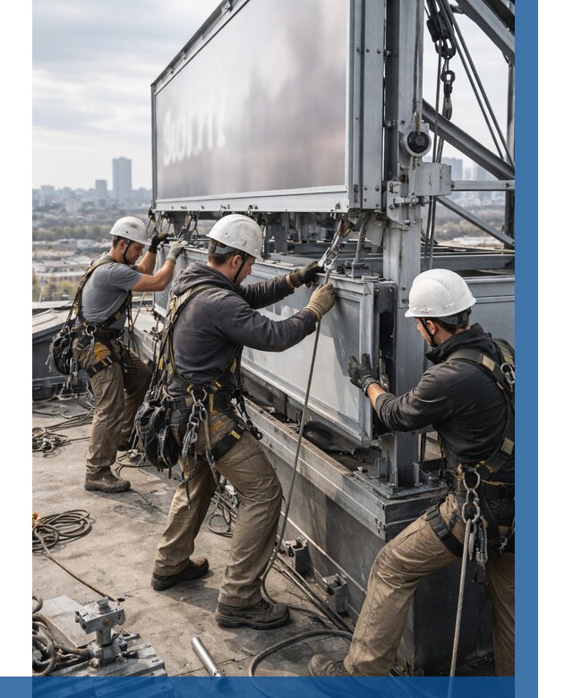 Монтаж крышной рекламной конструкции в Ханты-Мансийске от 61254 р.|ВЫСОТНИК-Хнт