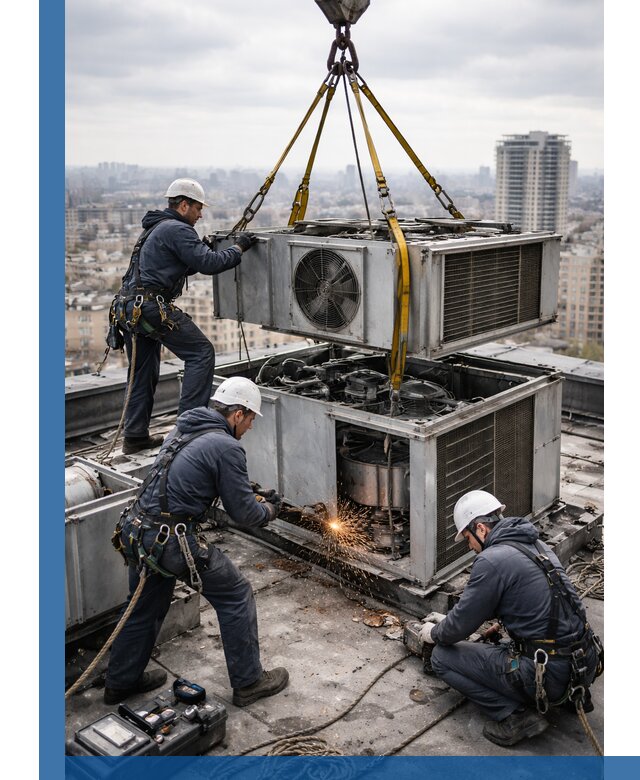 Демонтаж крышной установки в Ханты-Мансийске любой сложности