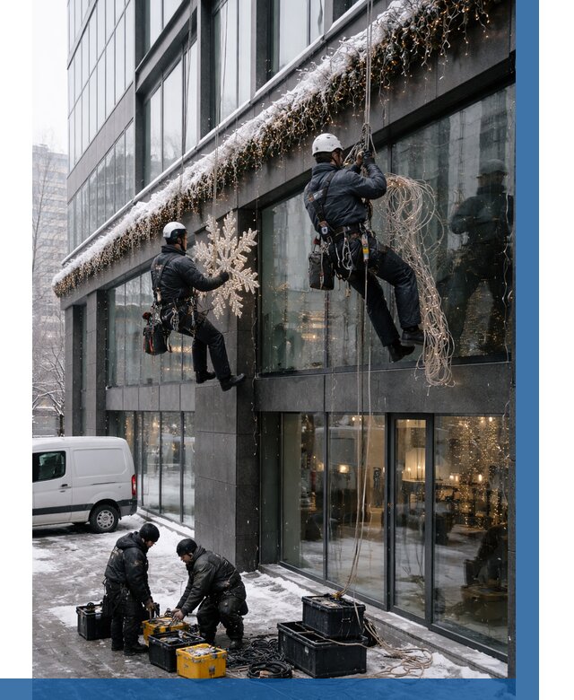 Демонтаж новогоднего оформления в Ханты-Мансийске от 5615 р. | ВЫСОТНИК-Хнт