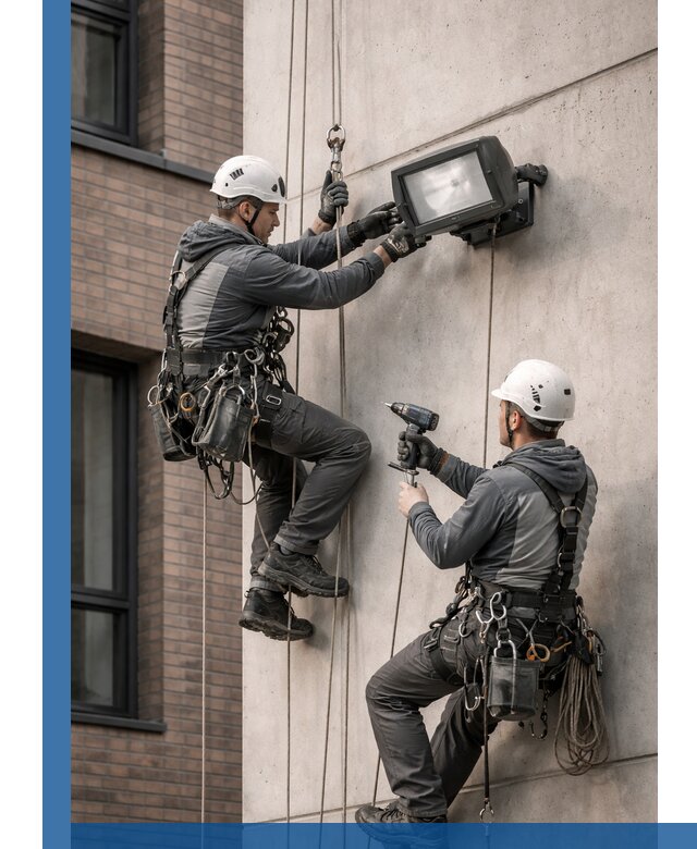 Профессиональный монтаж фасадных прожекторов в Ханты-Мансийске под ключ