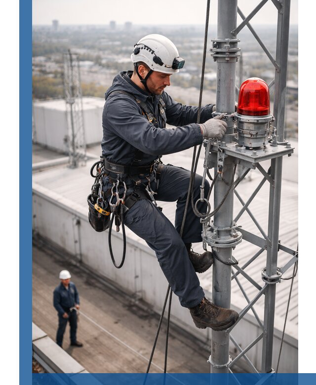 Монтаж заградительных огней и обслуживание объектов в Ханты-Мансийске