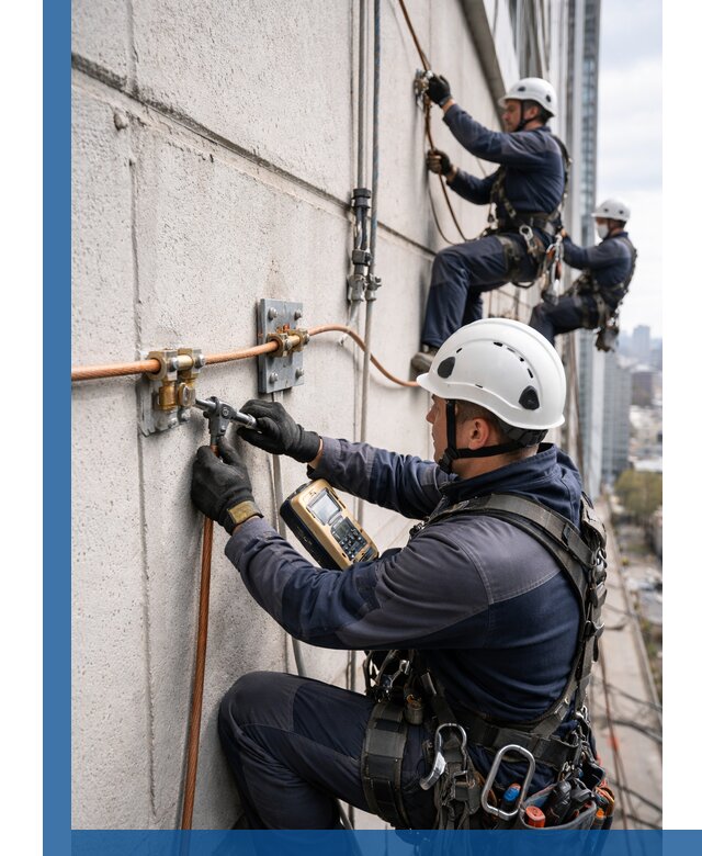 Монтаж системы заземления здания и молниезащиты в Ханты-Мансийске