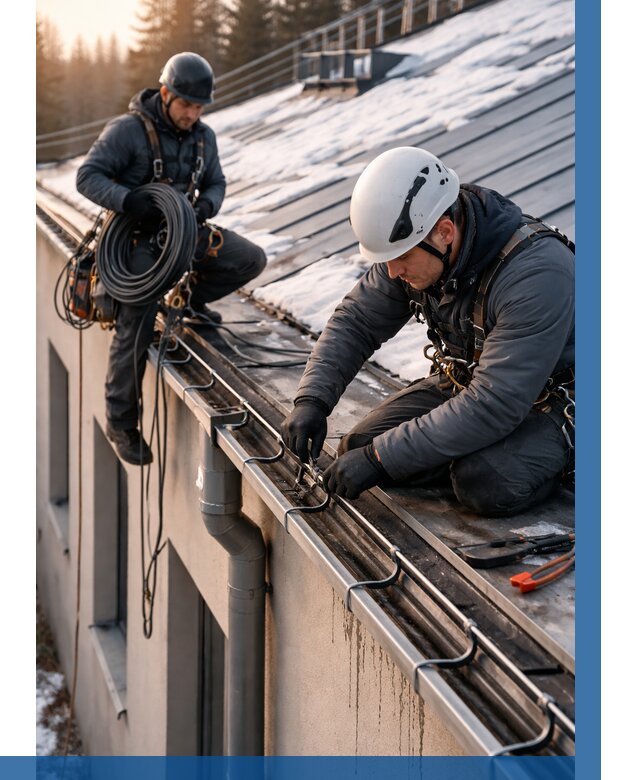 Монтаж греющего кабеля на кровле в Ханты-Мансийске от 459 р. | ВЫСОТНИК-Хнт