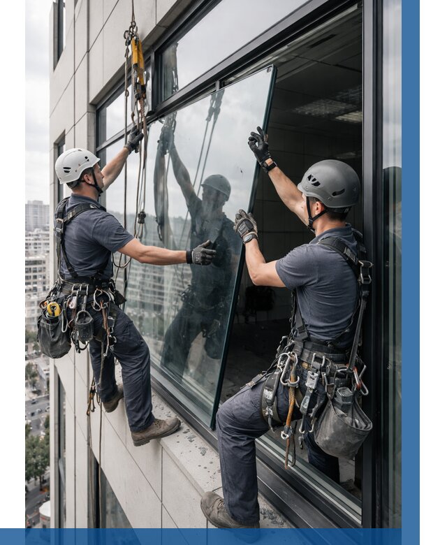 Замена стеклопакетов на высоте в Ханты-Мансийске от 5615 р. | ВЫСОТНИК-Хнт