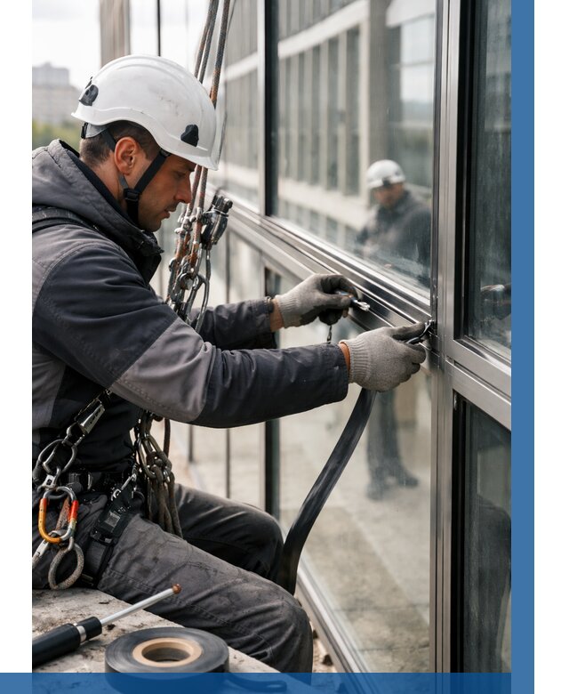 Ремонт витражных конструкций в Ханты-Мансийске от 3573 р. | ВЫСОТНИК-Хнт