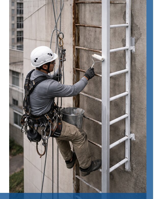 Покраска пожарных лестниц в Ханты-Мансийске от 4594 р. | ВЫСОТНИК-Хнт