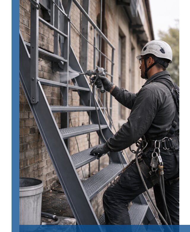 Покраска и антикоррозионная защита пожарных лестниц в Ханты-Мансийске