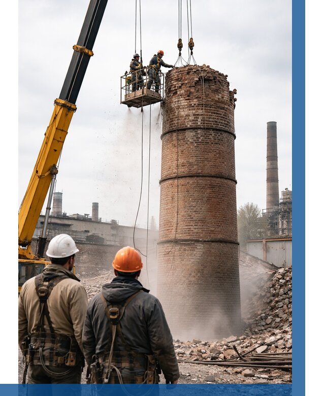 Демонтаж дымовой трубы в Ханты-Мансийске от 91881 р. | ВЫСОТНИК-Хнт, смета