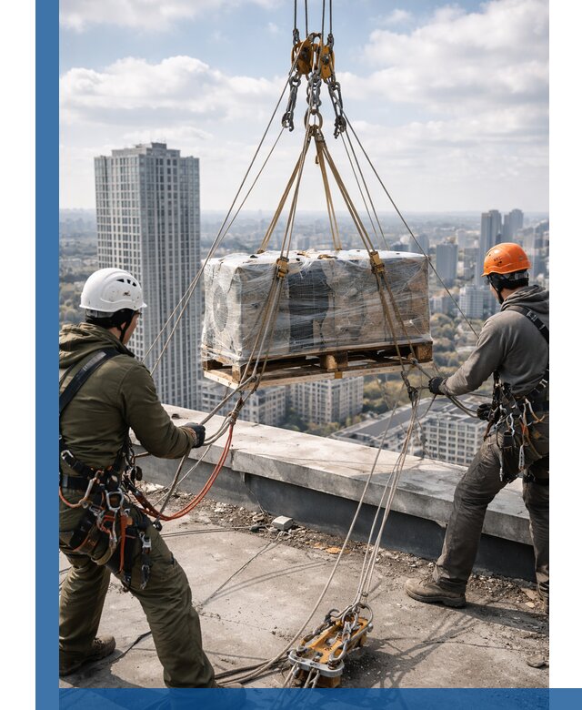 Подъем и монтаж крупногабаритных грузов на крышу в Ханты-Мансийске