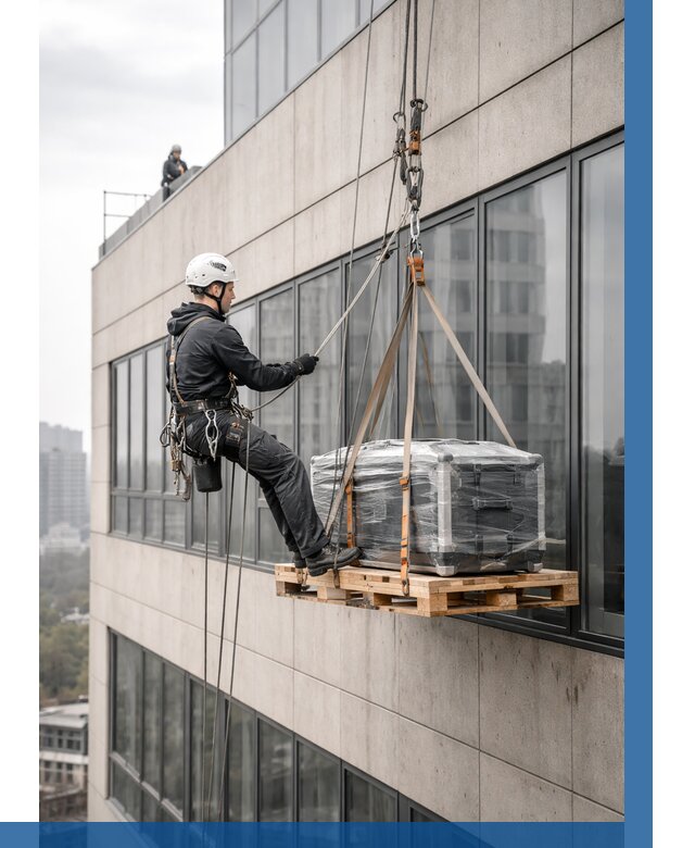 Спуск груза по фасаду в Ханты-Мансийске от 3573 р. | ВЫСОТНИК-Хнт