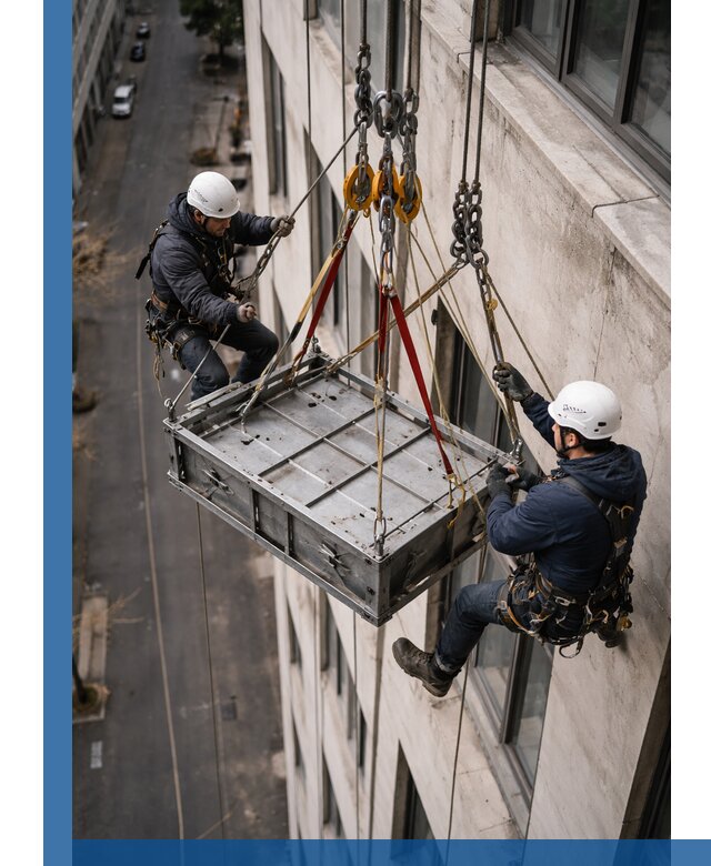 Спуск и подъем грузов по фасаду в Ханты-Мансийске для зданий