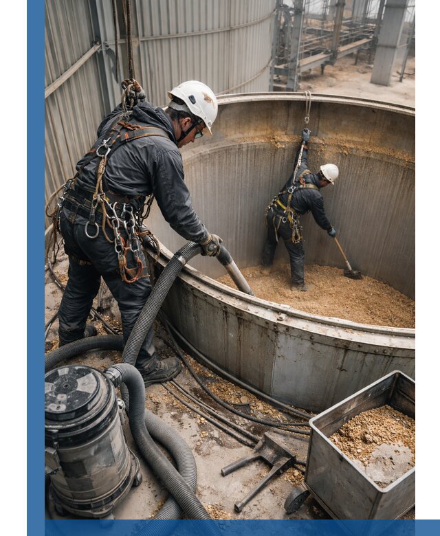 Профессиональная чистка зерновых бункеров в Ханты-Мансийске с выездом