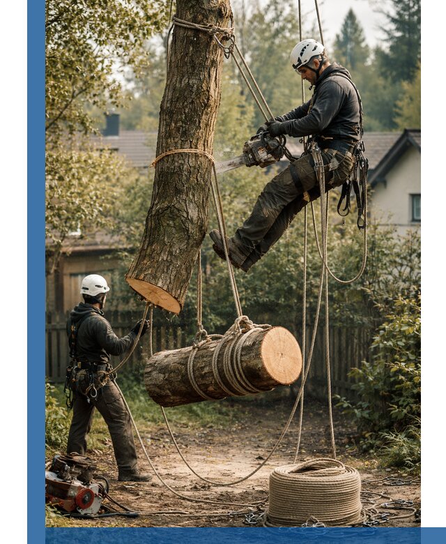 Валка деревьев частями в Ханты-Мансийске, безопасно и аккуратно