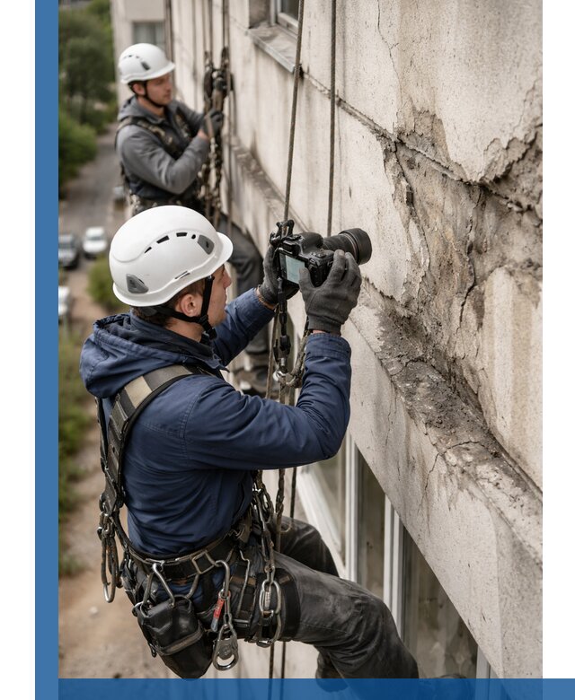 Фотофиксация дефектов фасада с высотной съемкой в Ханты-Мансийске