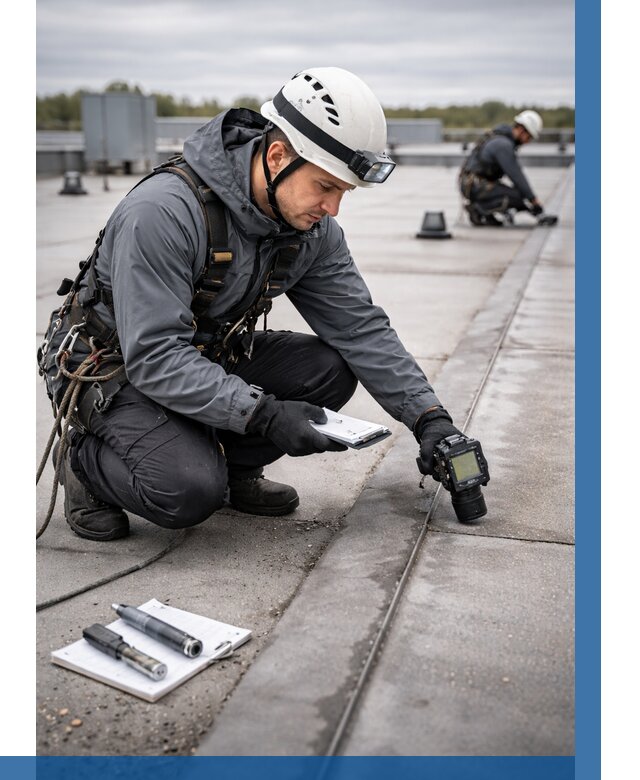 Обследование кровли на протечки в Ханты-Мансийске от 4594 р. | ВЫСОТНИК-Хнт